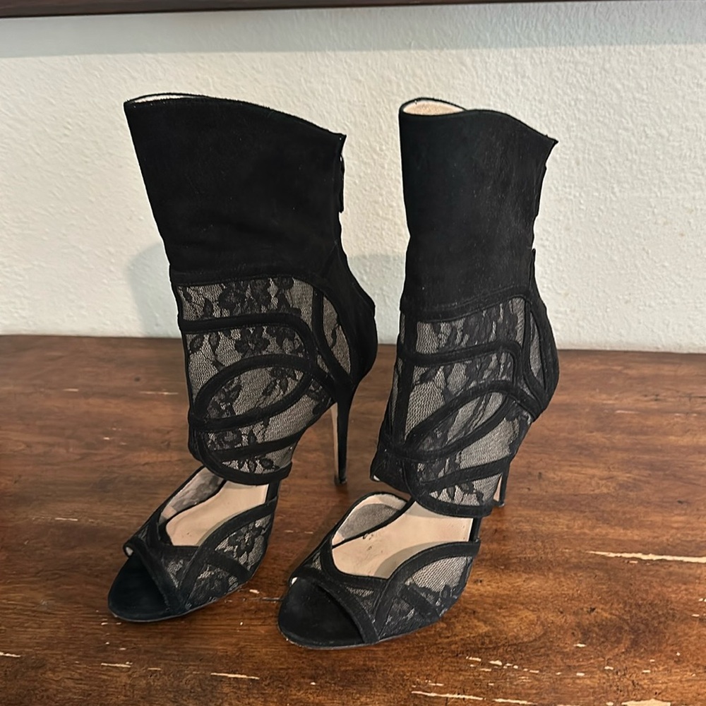 Monique Lhuillier black stiletto boots
